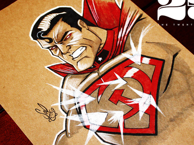 Superman : Red Son - The 25 drawing drawing challenge illustration man of steel pen and ink superman