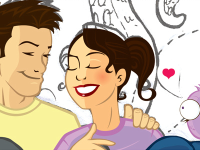 Mo & Me: A work in progress cartoon illustration valentines vector