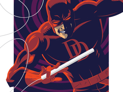 Daredevil: Radar Love (Final) daredevil graphic design illustration marvel poster vector wip