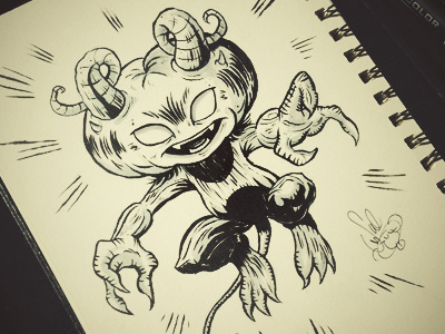 Inktober - Autumn Demon character design drawing illustration inktober monster pen and ink