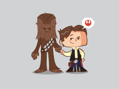 Lil BFFs - Han & Chewy character design chewbacca han solo illustration star wars vector