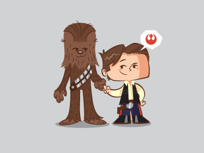 Lil BFFs - Han & Chewy character design chewbacca han solo illustration star wars vector