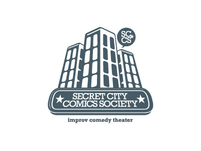 Secret City Comics Society logo branding city identity logo theater