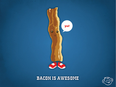 Bacon is Awesome 2: Electric Bugaloo bacon cartoon illustration sketch vector