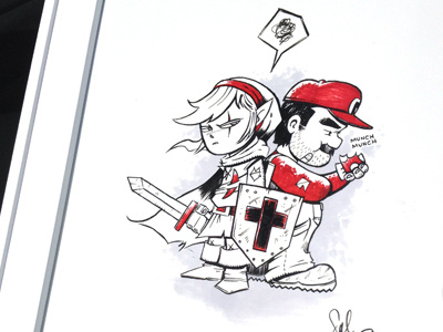 Getting Too Old For This Sh*t! legend of zelda nintendo pen and ink super mario