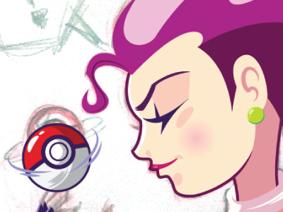 Team Rocket (Jesse) Pin-up WIP cartoon design icon pokemon vector