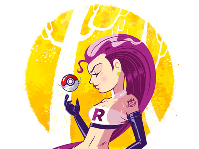 Jesse (Team Rocket) Pin-up babe cartoon design icon pokemon vector