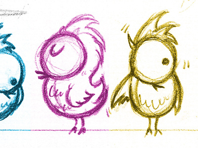 Birds of a feather... birds cartoon illustration sketch