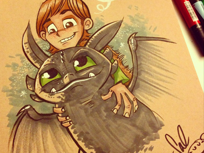 How To Train Your Dragon sketch character design doodle how to train your dragon pen and ink sketch