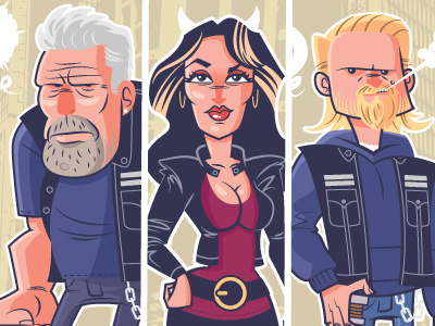Family Business - A tribute to Sons Of Anarchy character design gallery giclee illustration sons of anarchy