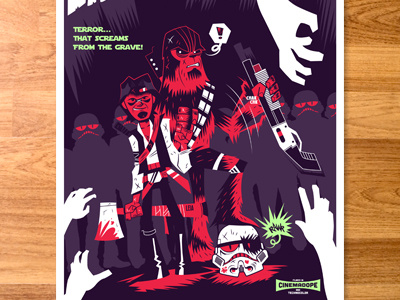 Empire of the Dead print character design chewbacca han solo illustration star wars vector zombie