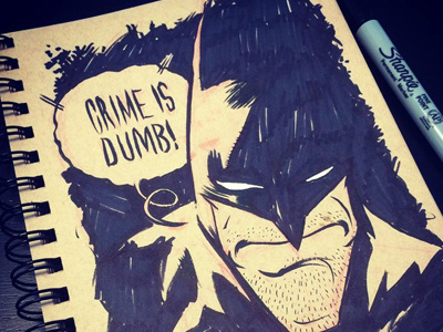 Lunchtime Doodle - Batman batman dccomics doodle sharpie sketch