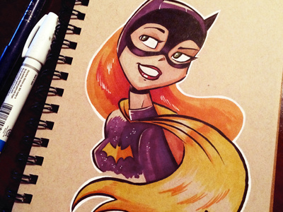 Batgirl batgirl drawing illustration ink prismacolor yvonne craig