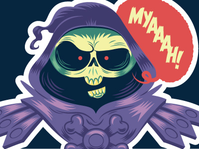 MYAAAAH! sticker illustration skeletor sticker vector