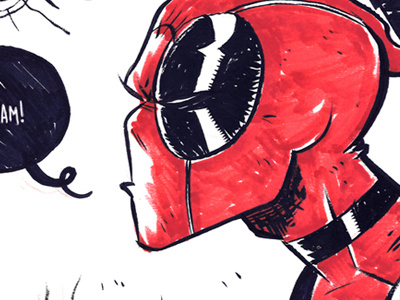 Quick and dirty Deadpool deadpool ink marvel pen and ink sketch