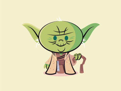 Lil BFF Yoda character design digital art star wars vector yoda