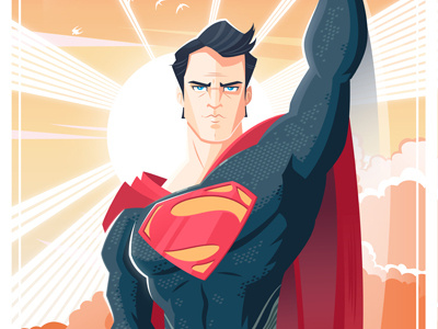 Batman v Superman (Man of Steel) fandango illustration superman