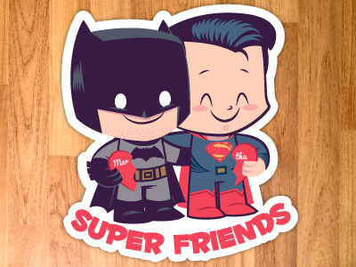 Super Friends batman bvs illustration sticker superman