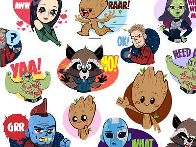 Guardians of the Galaxy Vol2 - Facebook Stickers