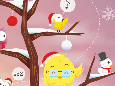Christmas Illo birds cartoon christmas illustration vector