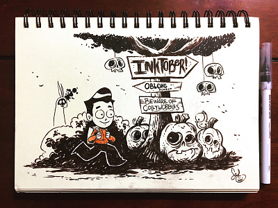 Inktober Day 1-3 drawing ink inktober