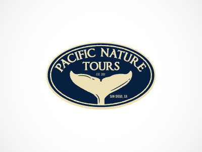 Pacific Nature Tours logo [color option] branding dolphins logo nature tour whale