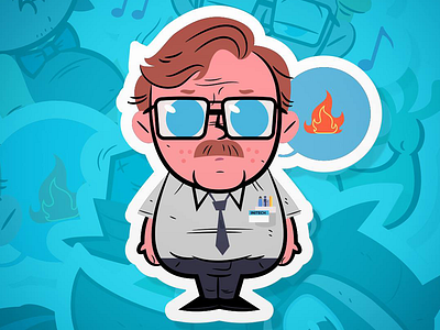 Milton sticker (Office Space) character design milton waddams office space slaptastick sticker