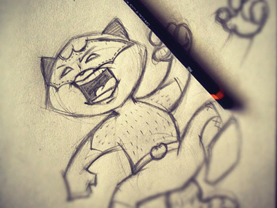 Eet's Clobereeing time! - sketch fight hero illustration raccoon sketch