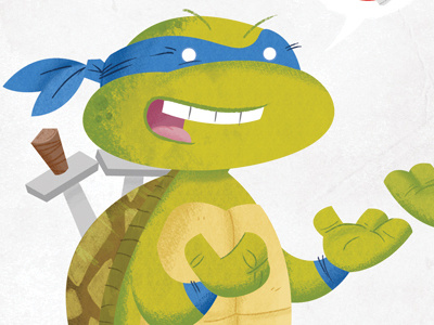 Leonardo is not happy! cartoon illustration ninja turtles vector vexel