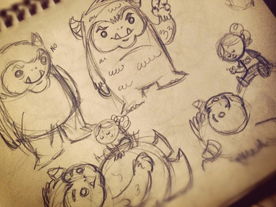 Monsters and Little Girls illustration little girl moleskine monster sketch sketchbook