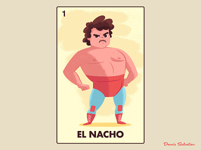 Nacho character art illistration loteria nacho libre vector