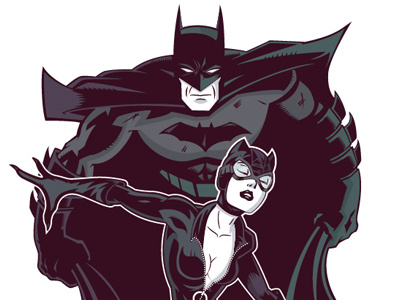Batman Catwoman Rise batman catwoman illustration poster vector