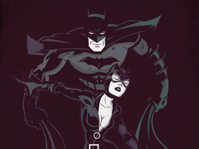 Batman Catwoman Negative batman catwoman illustration negative space poster vector
