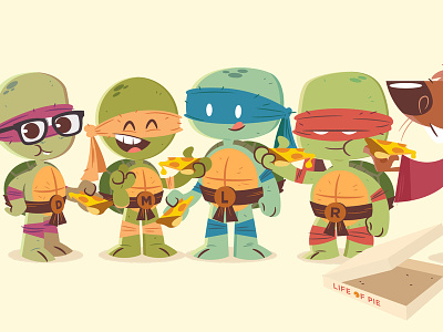 National Pizza Day cartoon character design illustration ninja turtles teenage mutant ninja turtles vector