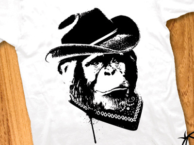 Six-Gun Lover T-shirt chimp funny graphic tee monkey t shirt