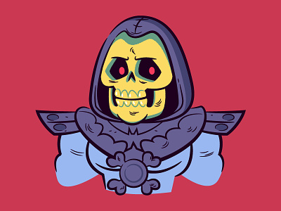 Skeletor (MOTU) character design illustration masters of the universe skeletor vector