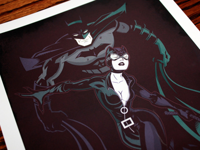 Batman Catwoman Negative Print batman catwoman illustration negative space print vector