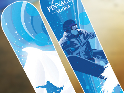 Pinnacle Snowboard Deck -- WIP alcohol graphic illustration marketing promotion snowboard vector