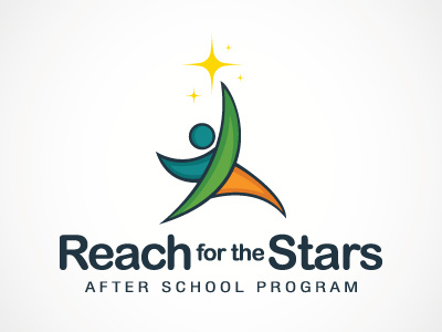 Reach For The Stars logo V1 branding kids logo program school