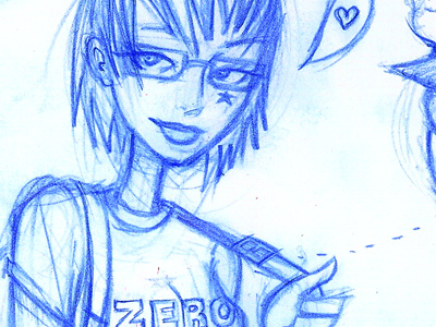 I <3 Nerdy Girls girl illustration nerd sketch