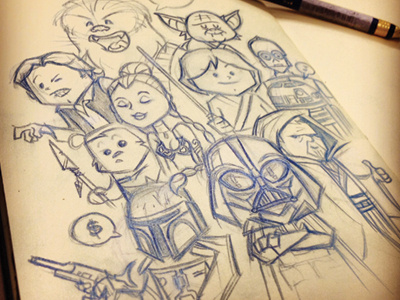 Star Wars Doodles doodle illustration sketch star wars wip