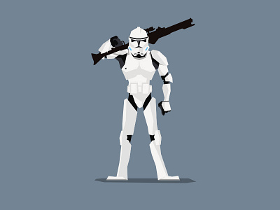 Clonetrooper Phase II clone clone trooper flat starwars trooper vector