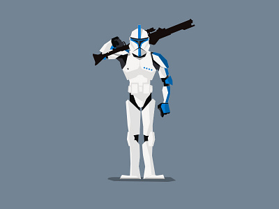 Lieutenant clone clone trooper flat starwars trooper vector