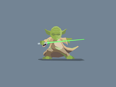 Master Yoda flat force jedi master star wars starwars vector yoda