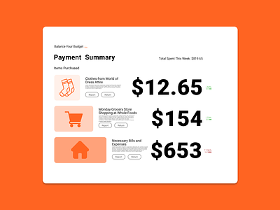 Payment Summary for Balance Budgeter