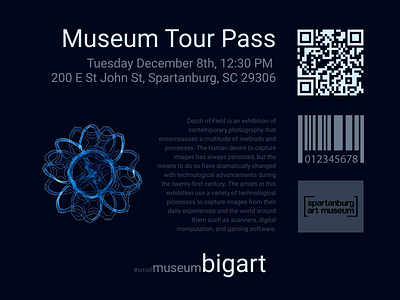 Museum Tour Pass daily ui dailyui dailyui 023 dailyuichallenge design minimal museum south carolina spartanburg tour pass tour pass