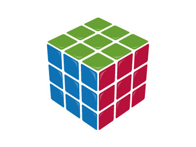 Kubix Logo classic clean colorful creative cube fun game logo perspective puzzle rubik