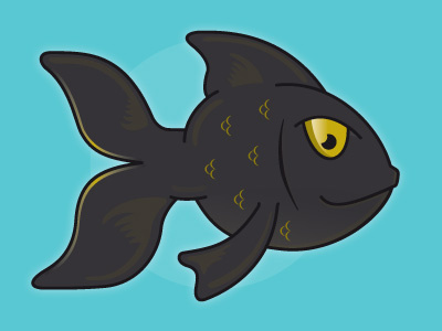 Black Goldfish Logo Character black goldfish brand character fish gaze illustration logo vector