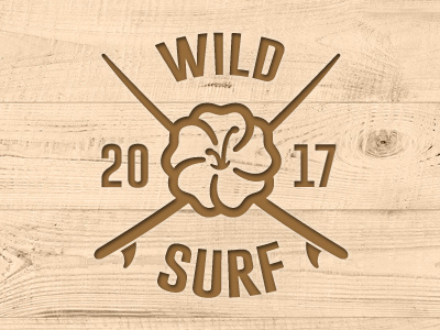 Surf Badge badge flower hibiscus lei logo surf surfboard vector wild wood
