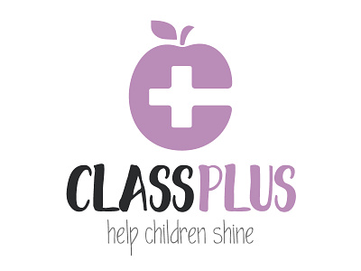 Class Plus Logo academic apple class coaching letter lilac mindset plus purple resources school teacher